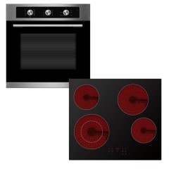 Robin SMD-327 + SB-329 Φούρνος άνω Πάγκου 70lt με Κεραμικές Εστίες Π59.7εκ. Μαύρος